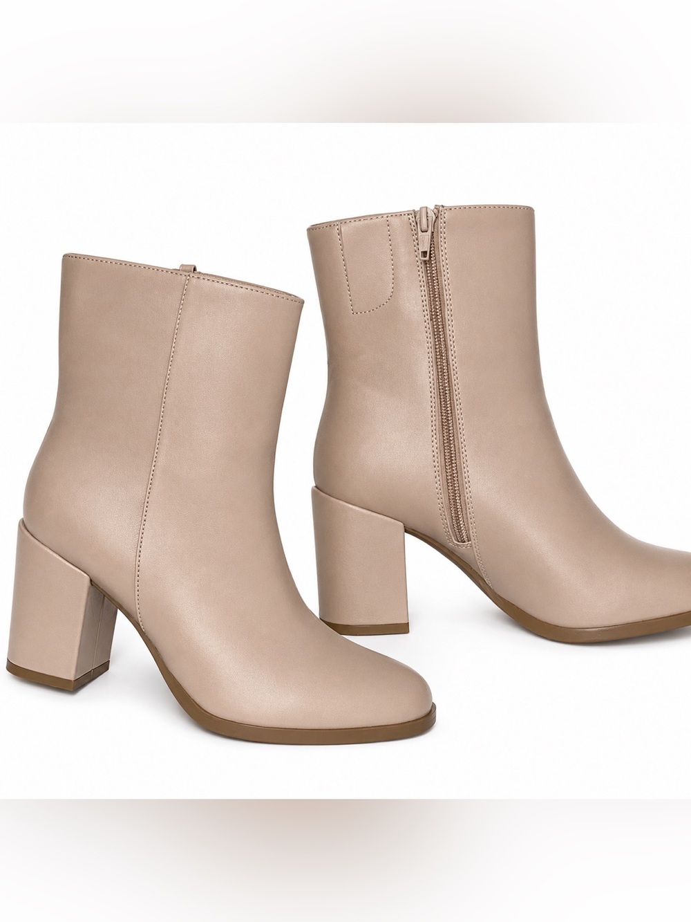 A New Day Ivory Ankle Faux Leather Boots Sz. 6